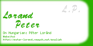 lorand peter business card